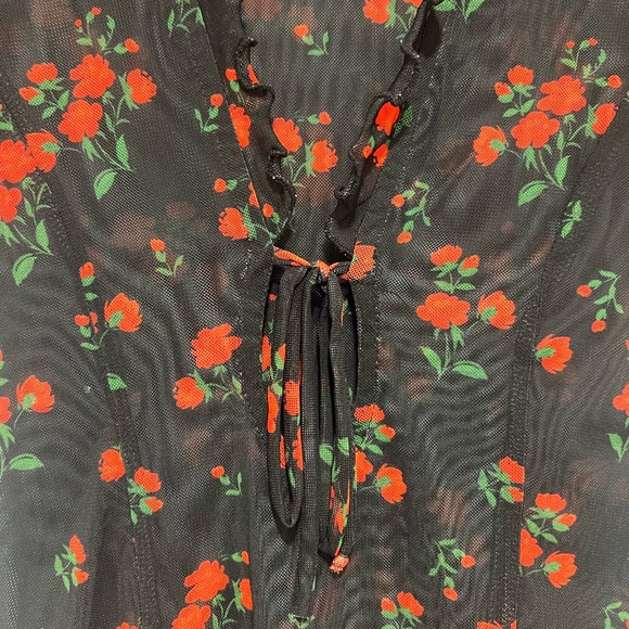 RESA Black Dress with Red Floral Design - Picture 5 of 13